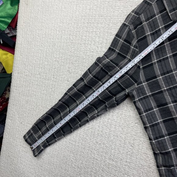 Y2K Volcom Black Modern Fit Plaid Flannel Button Up Shirt Men’s Size XL Skate - Picture 10 of 15